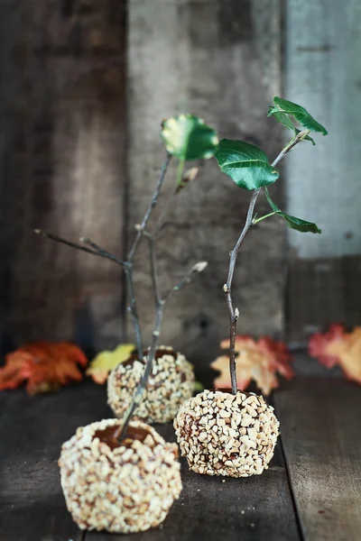 Tres manzanas de caramelo — Foto de Stock