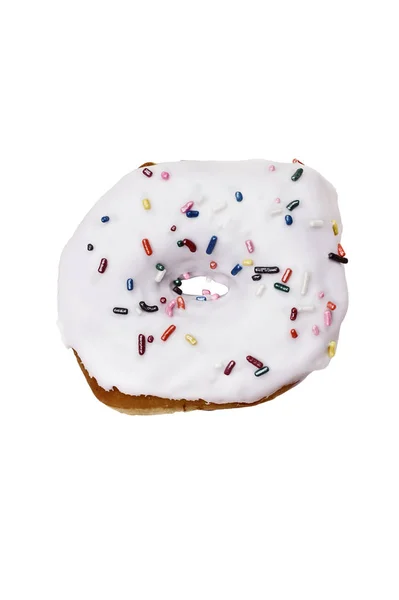 Ізольовані ванільний пончик — стокове фото