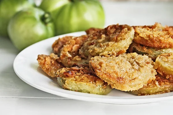 Plate of Fried Green Tomatoes — Stock Photo, Image