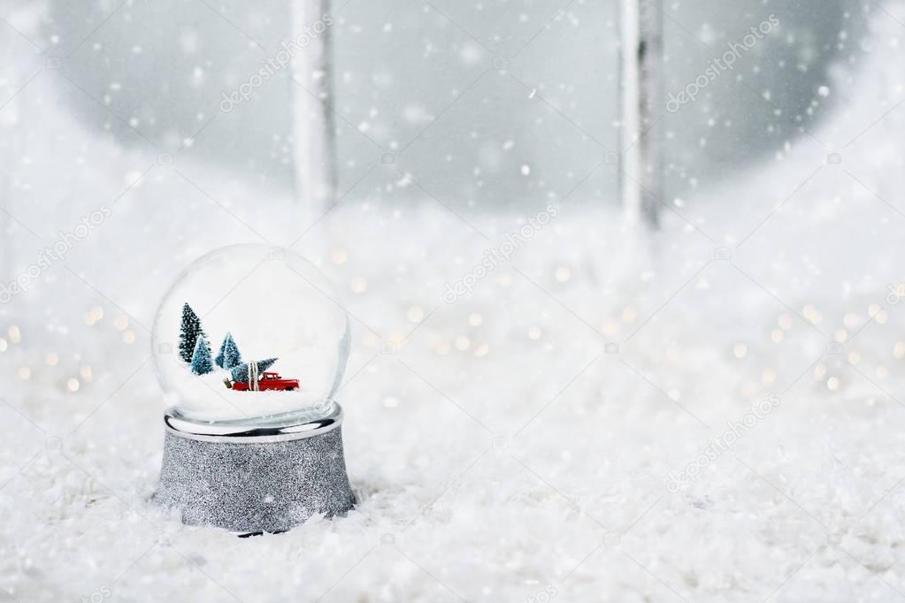 Snow Globe with Toy Truck