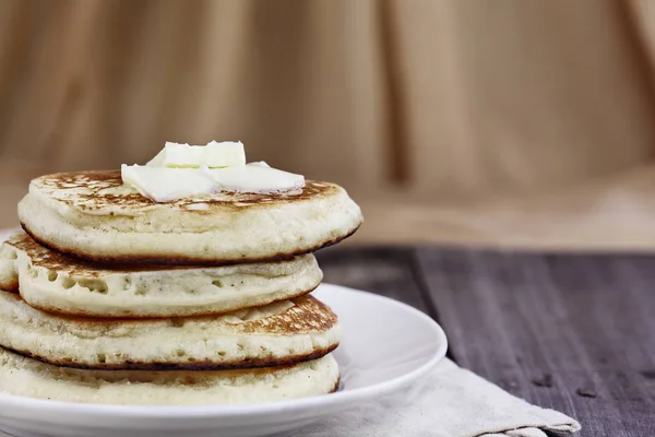 Pancakes and Butter — Stock Photo, Image