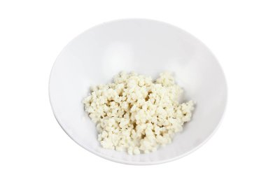 İzole kase taze Kefir taneleri