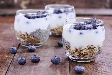 Sağlıklı Kefir yoğurt ve Chia parfe