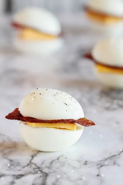 Lanche de sanduíche de ovo Keto — Fotografia de Stock