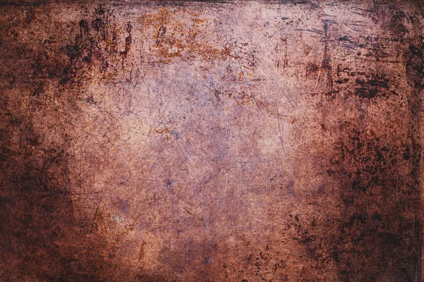 Scratched Grunge Copper Tło z Vignetting — Zdjęcie stockowe