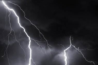 Gök gürültüsü, Lightning'ler ve yaz gecesi fırtınada