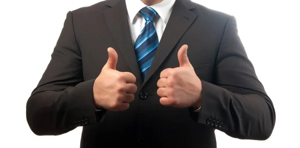 Businessman showing thumbs up — Stock Photo, Image