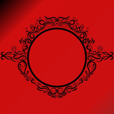 Vektör dekoratif çerçeveler retro vektör siyah çerçeve kırmızı zemin üzerine