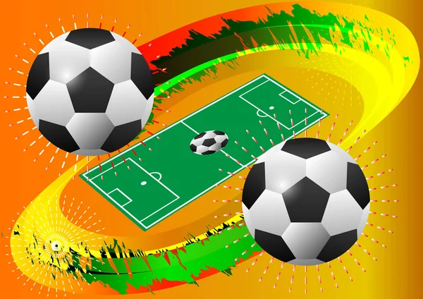 Креативный векторный дизайн летающего футбольного мяча — стоковый вектор