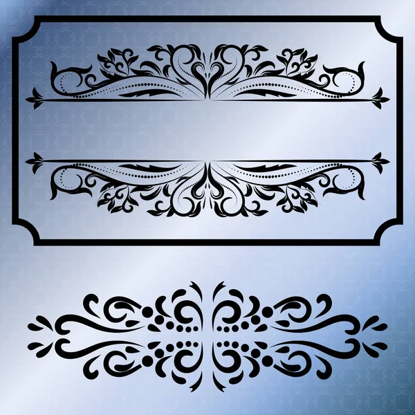 Векторные декоративные рамки ретро-векторные черные рамки на голубом фоне. элемент дизайна — стоковый вектор