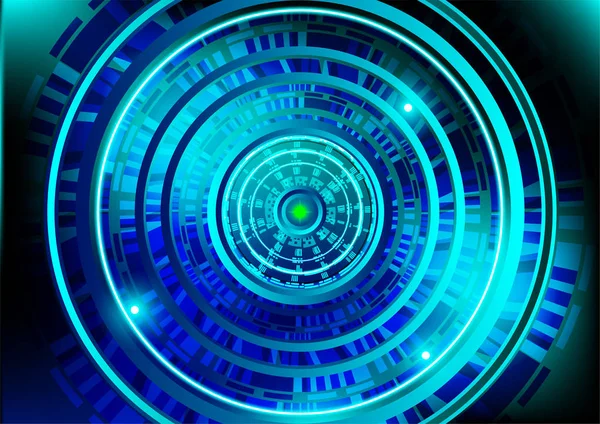 Lumière bleu vecteur technologie roue cercle concept arrière-plan . — Image vectorielle