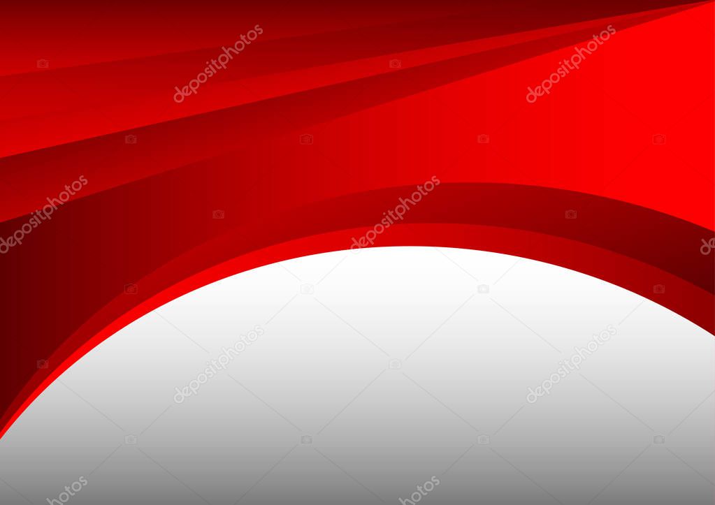 red and gray abstract waves background vector and copy space