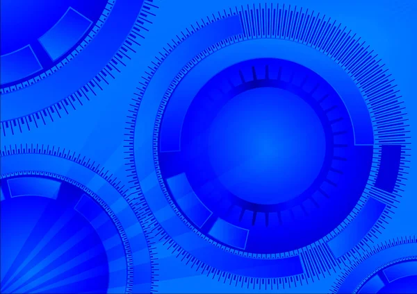 青色の円型ベクトル抽象的なグラフィック デザインと幾何学的な技術背景 — ストックベクタ
