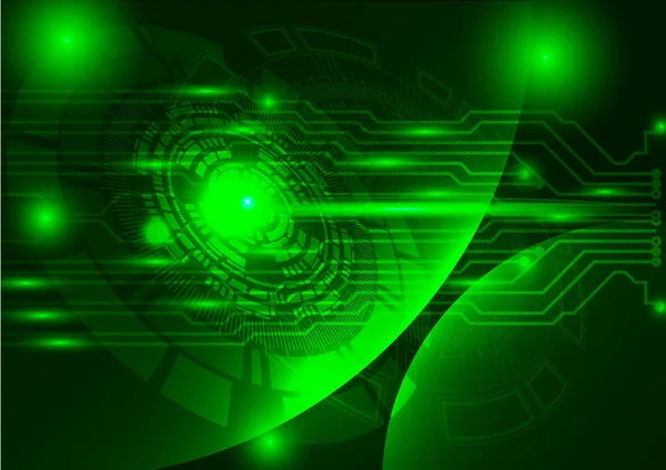 Zielona technologia tło Abstrakcja cyfrowy tech koło — Wektor stockowy