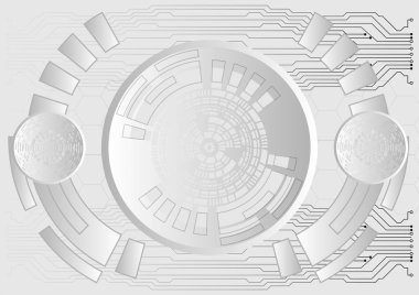 Vektör renk gri arka plan teknoloji kavramı