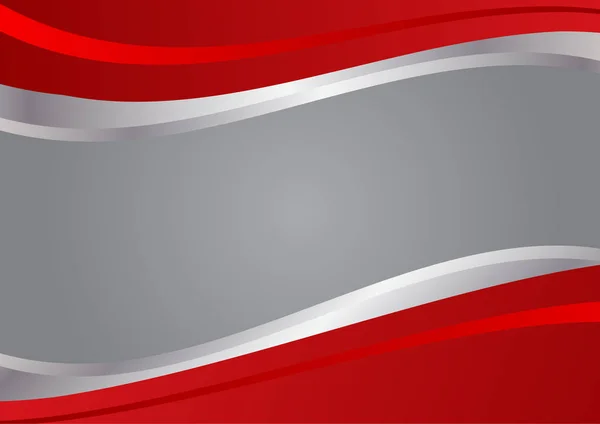 Arrière-plan vectoriel onde rouge et argent — Image vectorielle