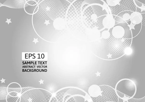 Gri soyut daire ve dalga vektör arka plan