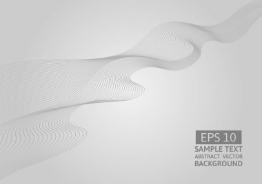 Gri çizgi dalga soyut vektör arka plan kopya alanı ile