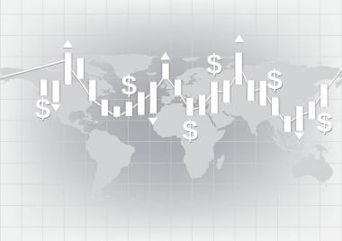 Eğilim vektör arka plan gösterilen Beyaz Mum grafiği