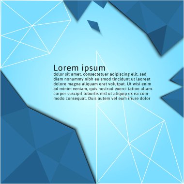 Mavi çokgen soyut vektör arka plan. Grafik tasarım