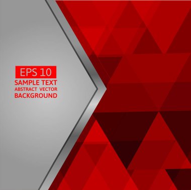 Kırmızı ve gri geometrik soyut, vektör arka plan