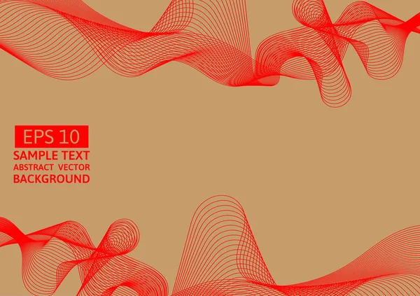 Kopya alanı kahverengi zemin üzerine kırmızı çizgi dalga tasarlamak vektör