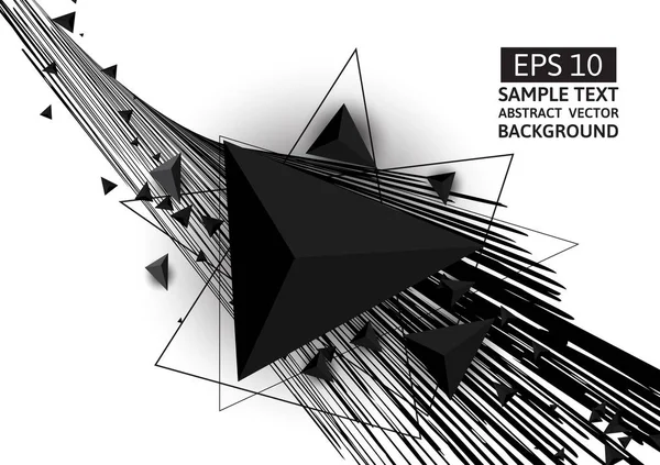 Siyah üçgen ve çizgi vektör arka plan kopya alanı ile soyut