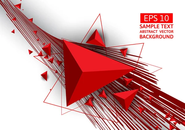 Rode driehoek en de lijn abstract vector achtergrond met kopie ruimte — Stockvector