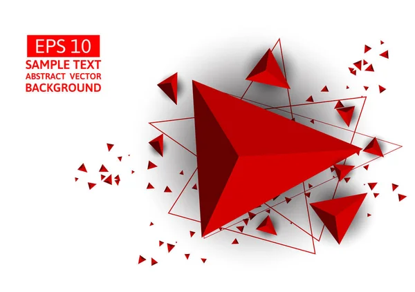 Fondo vectorial abstracto triángulo rojo con espacio de copia — Vector de stock