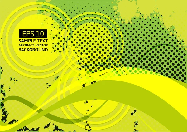 Yeşil dalga soyut vektör arka plan kopya alanı ile