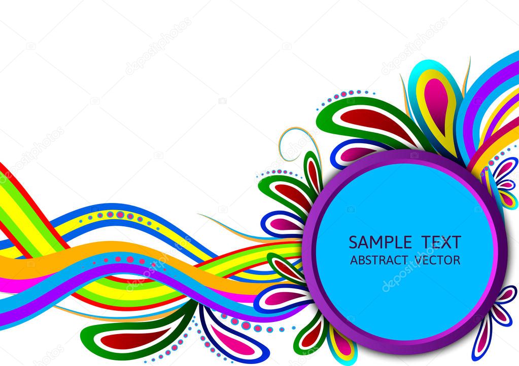 Colorful abstract wave and circle vector decorative, Design Concepts