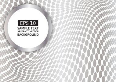 Gri yuvarlak nokta dalga soyut vektör arka plan