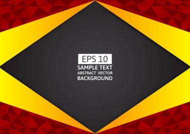 Kırmızı, siyah ve sarı, çokgen vektör arka plan kopya alanı ile