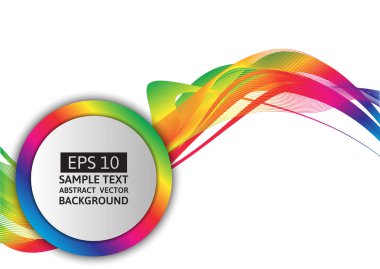 Gökkuşağı dalga soyut vektör arka plan grafik tasarım