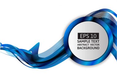 Mavi dalga soyut vektör arka plan grafik tasarım