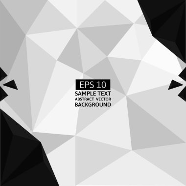 Siyah ve beyaz, çokgen soyut vektör arka plan. Grafik tasarım