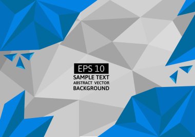 Mavi ve beyaz, çokgen soyut vektör arka plan. Grafik tasarım