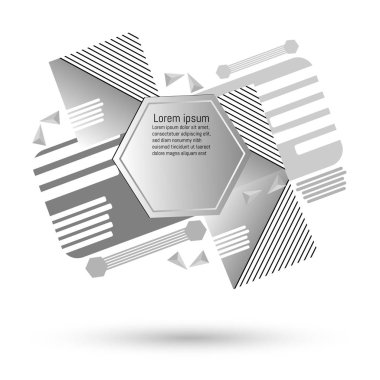 Arka plan gri soyut sanat geometrik öğelerle