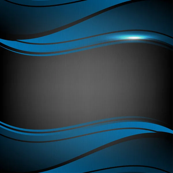 Blue wave design element on dark background abstract vector — Stock Vector