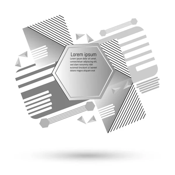 Arka plan gri soyut sanat geometrik öğelerle