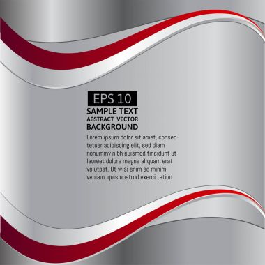 Gri ve kırmızı dalga arka plan tasarlamak vektör kopya alanı ile