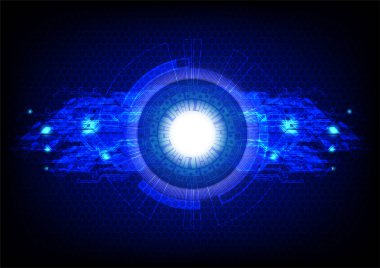 Mavi tasarlamak teknoloji kavramı arka plan, vektör çizim