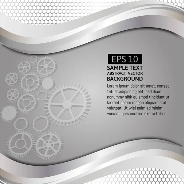 Gri arka plan ve beyaz dişli tasarlamak teknoloji vektör kopya alanı ile