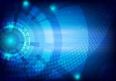 Mavi vektör dijital teknoloji kavramı, arka plan