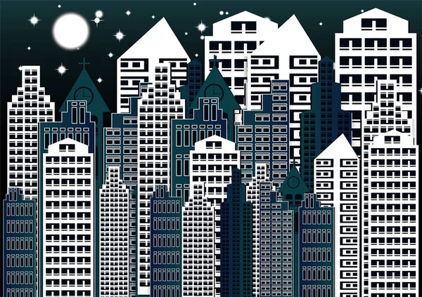 Night city vector illustration. abstract background. Modern night city landscape