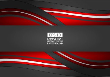 Kırmızı ve siyah geometrik arka plan kopya alanı, vektör çizim ile
