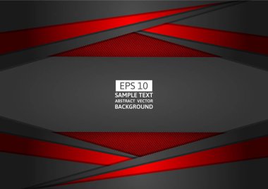 Kırmızı ve siyah geometrik arka plan kopya alanı, vektör çizim modern tasarım