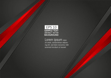 Geometrik siyah ve kırmızı renk arka plan kopya alanı için senin iş modern tasarımı ile illüstrasyon vektör