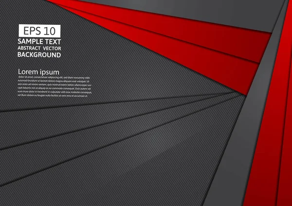 コピー スペース ビジネス Eps10 のベクトル図を持つ幾何学的な抽象的な背景赤と黒の色 — ストックベクタ