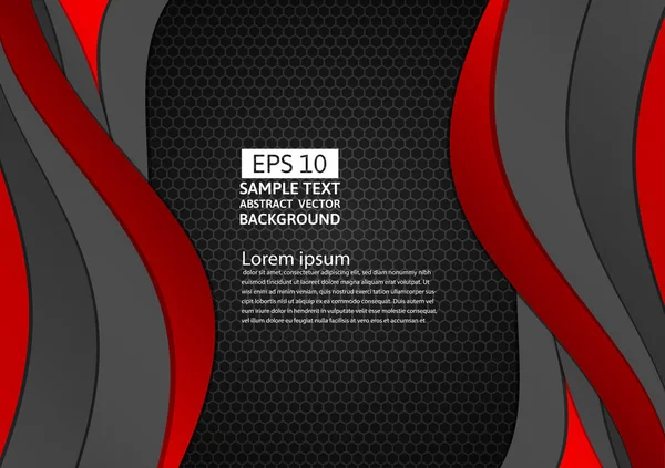 Schwarze Und Rote Farbe Geometrische Kurve Abstrakter Hintergrund Mit Kopierraum — Stockvektor